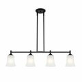 Designers Fountain Bronson 60 Watt 4 Light Matte Black Pendant with Frosted Glass Shade D278M-IS-MB